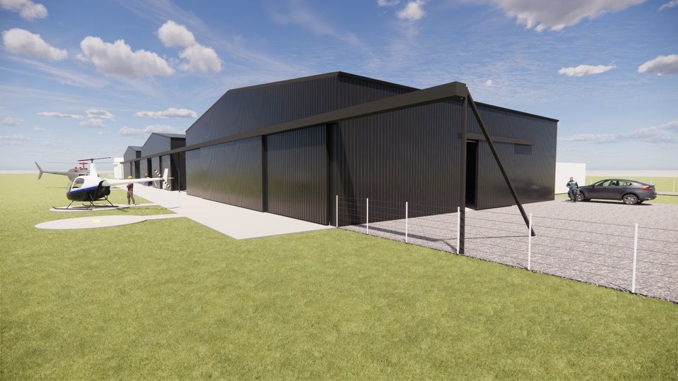 3D visualisation of the new Helico maintenance facility and headquarters