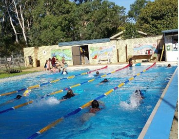 Learn to swim program at the pool